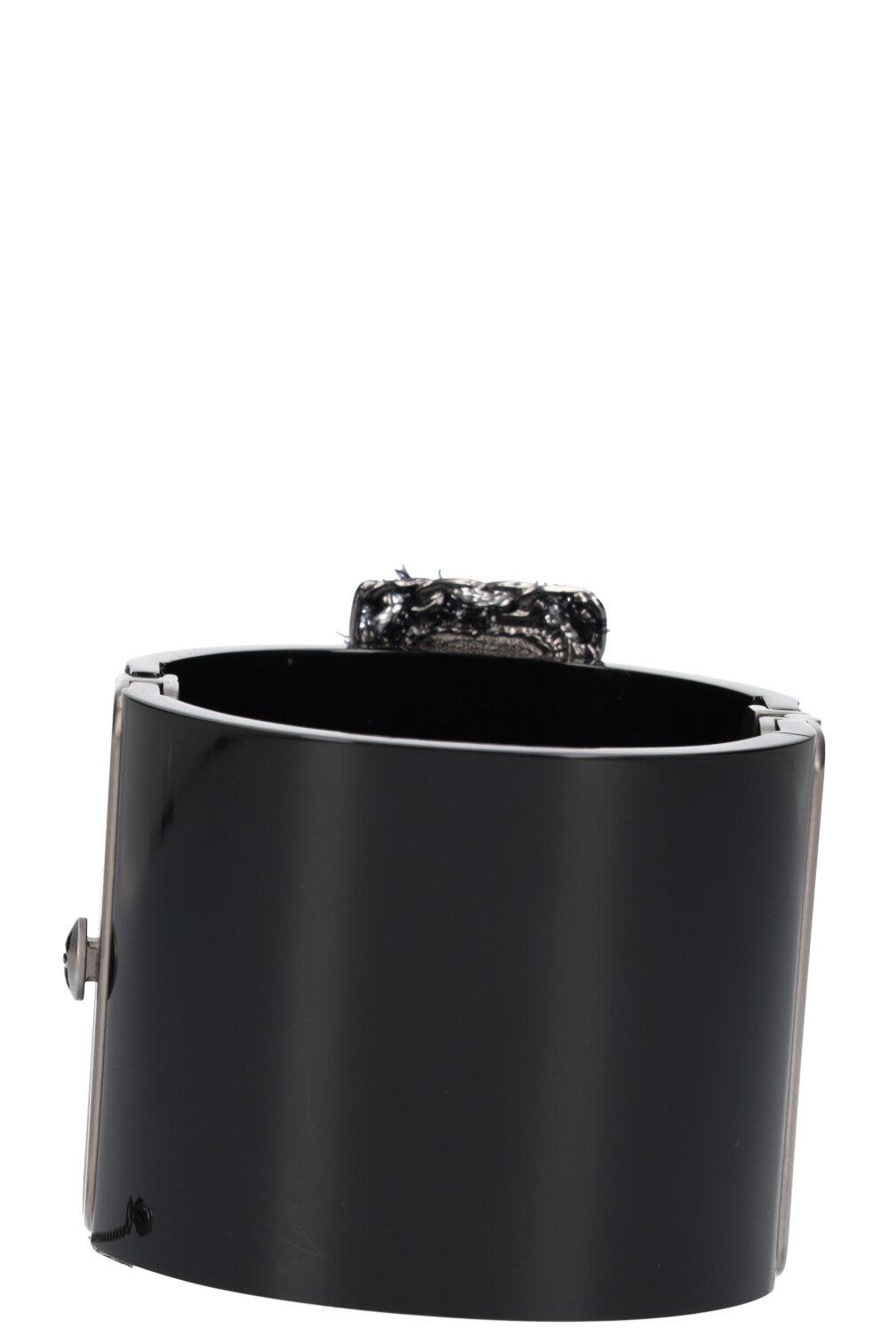 CHANEL Resin Cuff Velvet Cross Black 13K