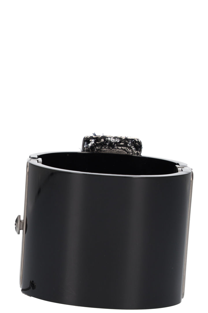 CHANEL Resin Cuff Velvet Cross Black 13K
