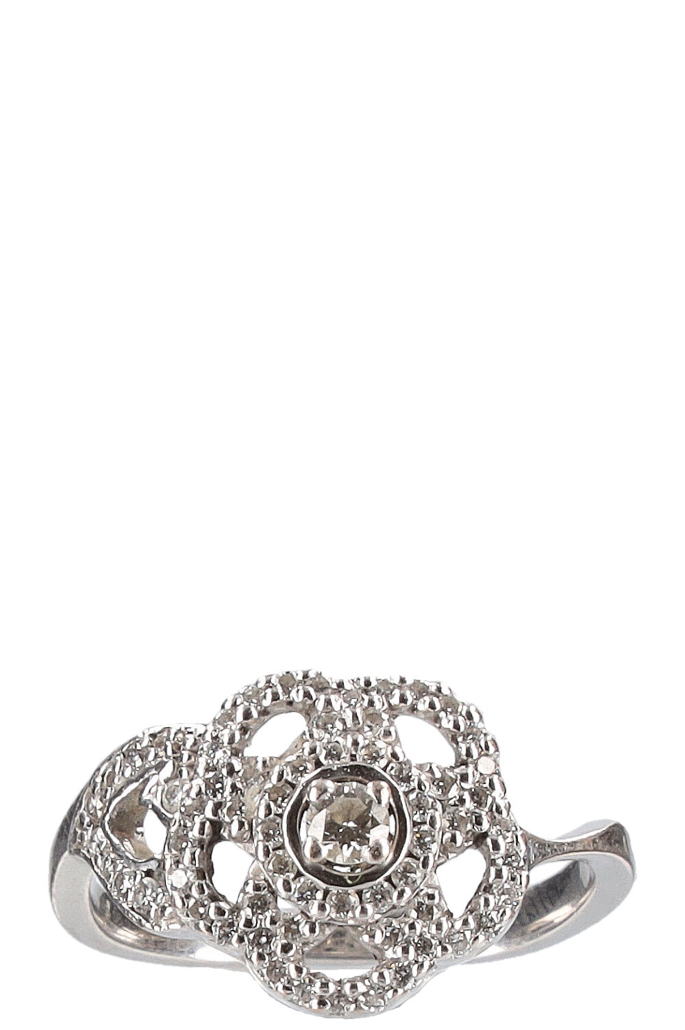 CHANEL Camelia Ring White Gold Diamonds