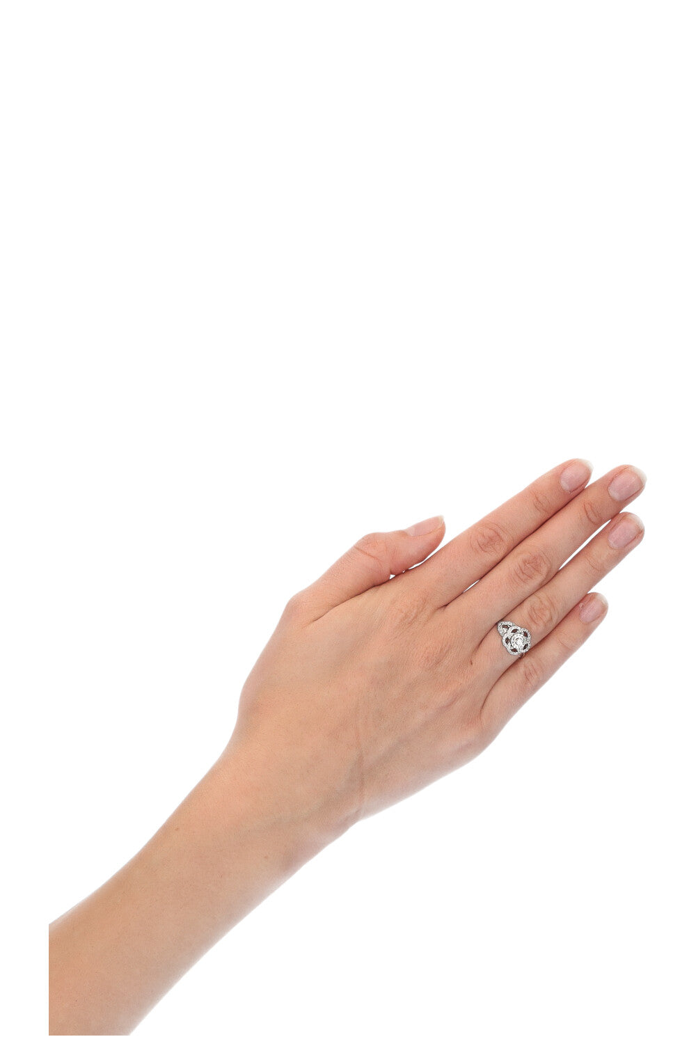 CHANEL Camelia Ring White Gold Diamonds