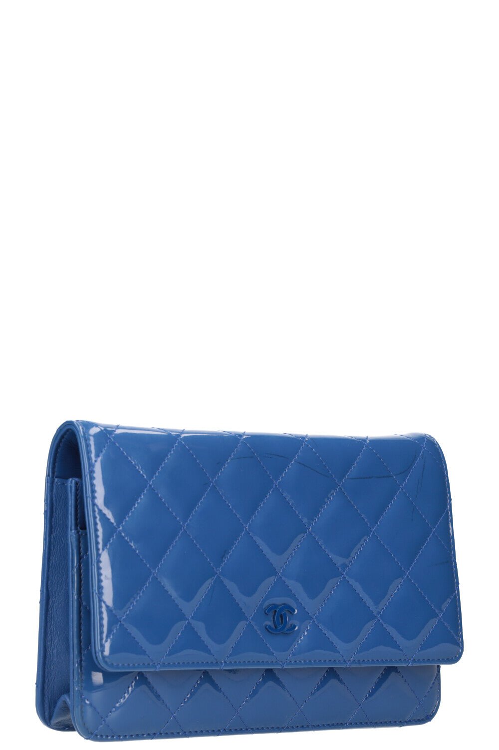 CHANEL WOC Patent Blue