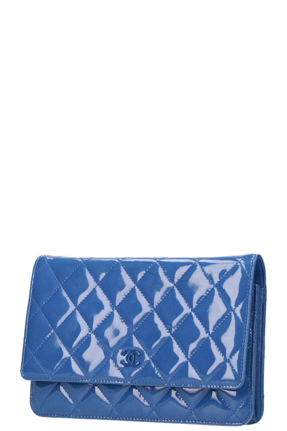 CHANEL WOC Patent Blue