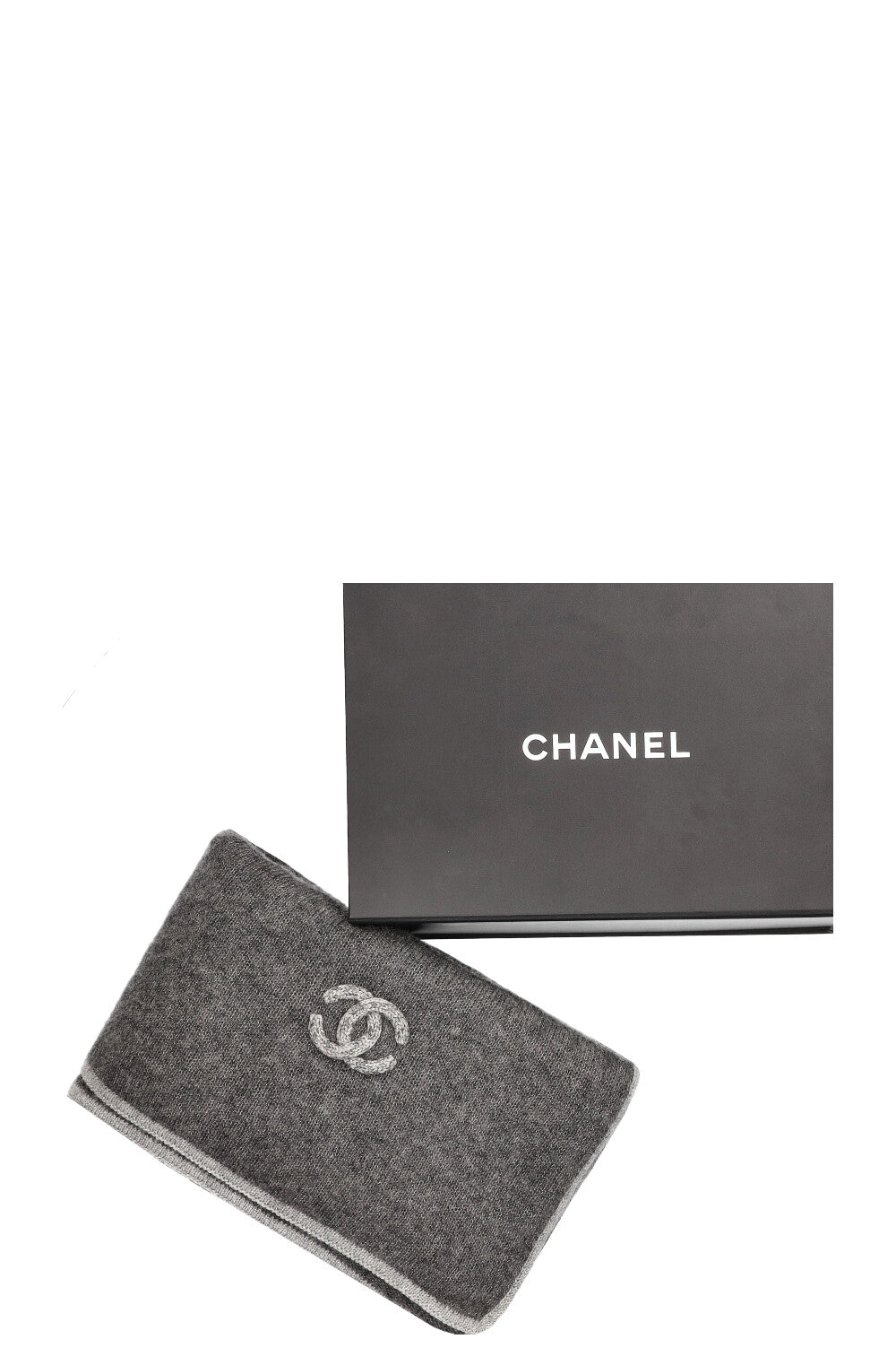 CHANEL Scarf Cashmere Grey