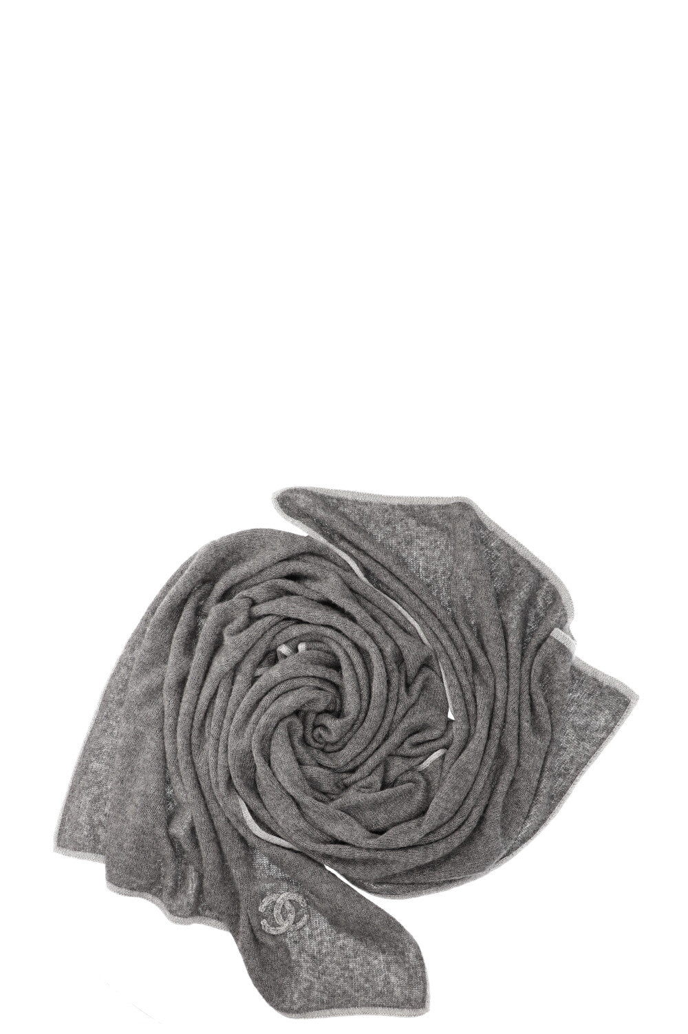 CHANEL Scarf Cashmere Grey