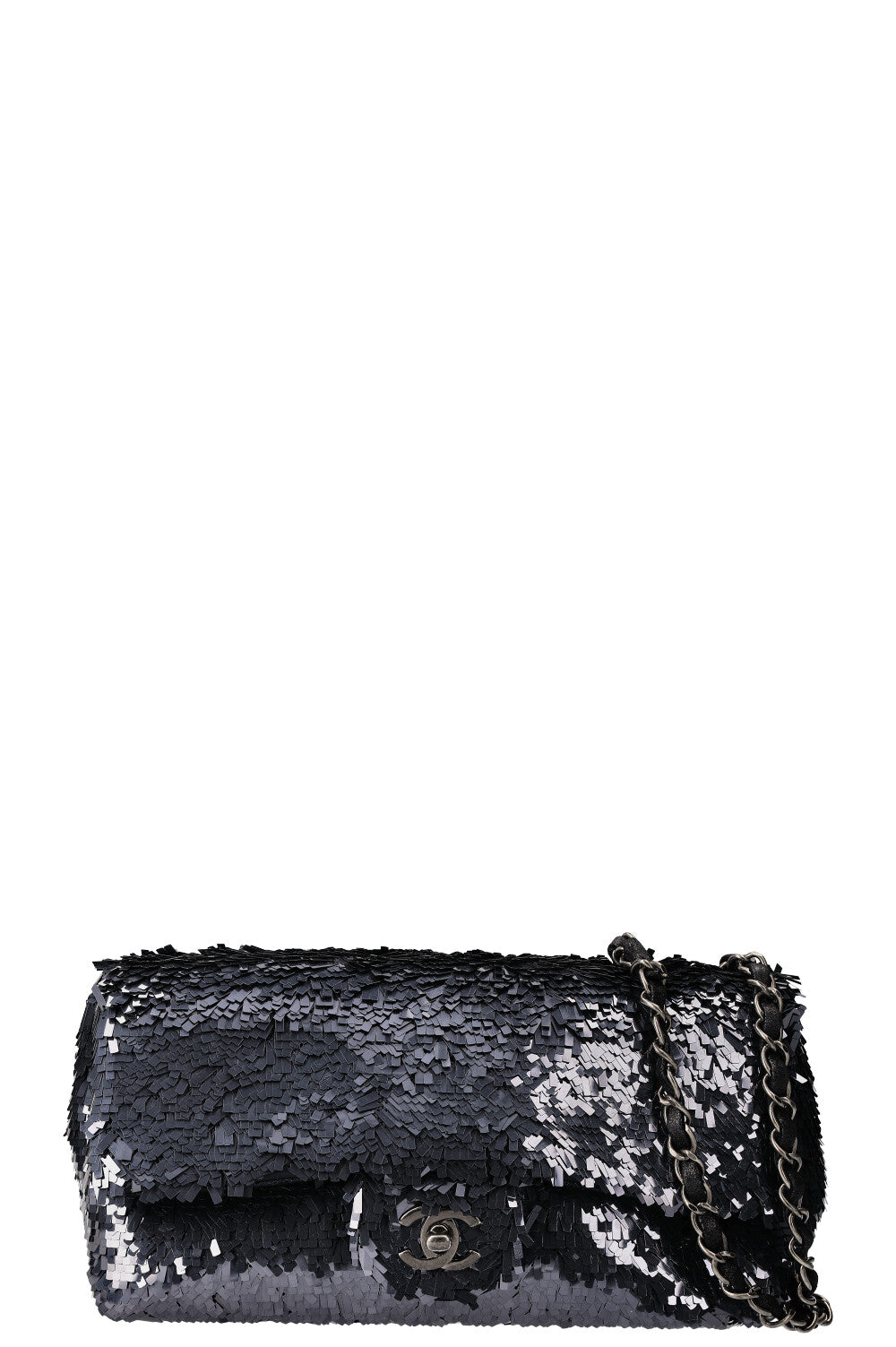 CHANEL Single Flap Bag Sequins Blue 2013