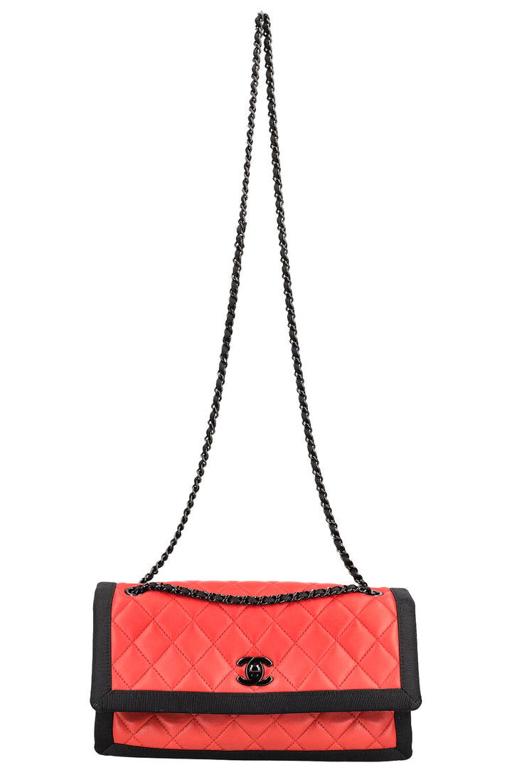 Chanel Single Flap Bag Red Black 