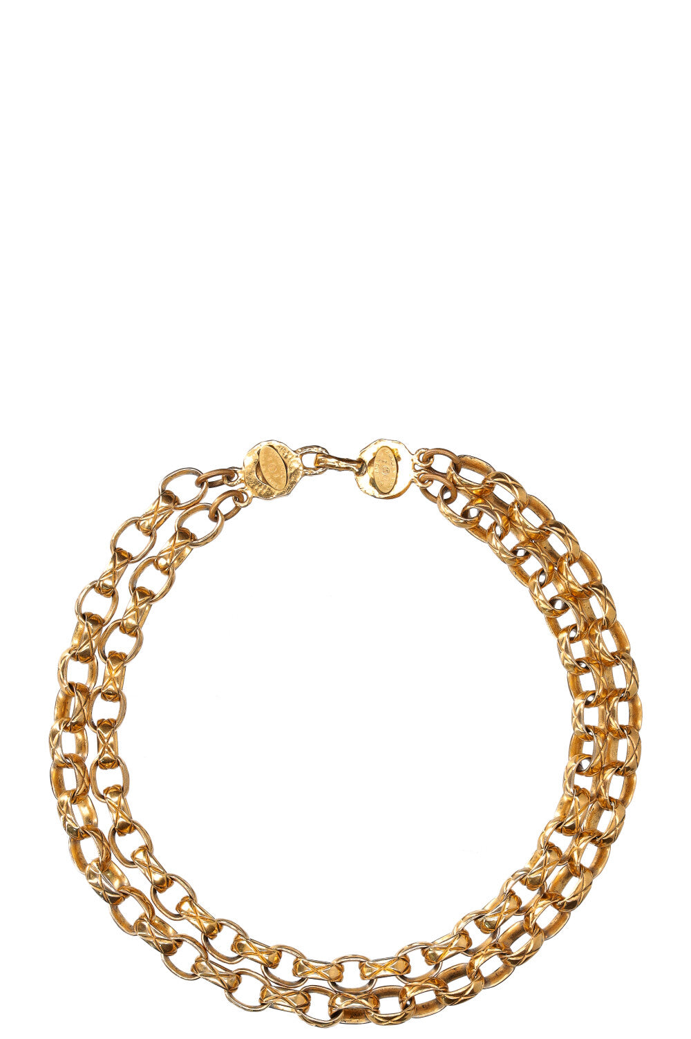 CHANEL Matelassé Chain Necklace Gold