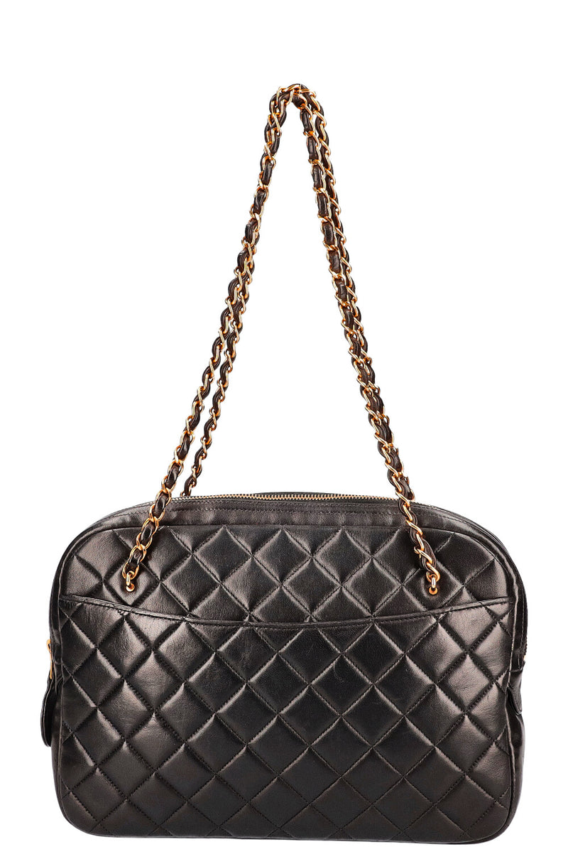 Chanel Camera Bag Quilted Black Gold 