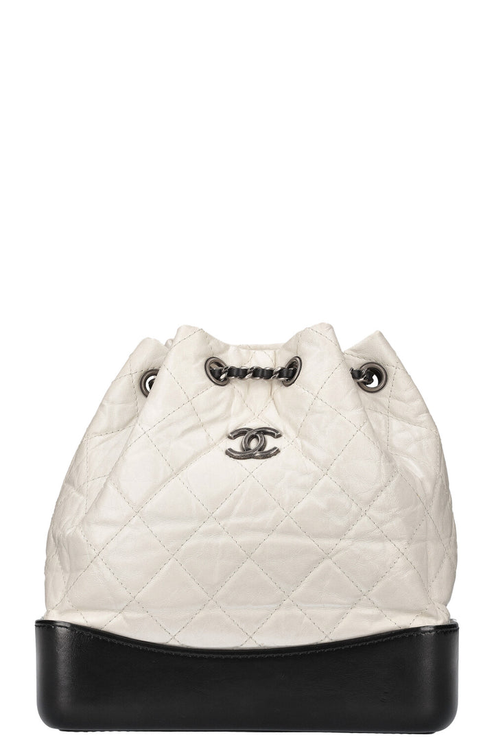 CHANEL Gabrielle Backpack Leather White