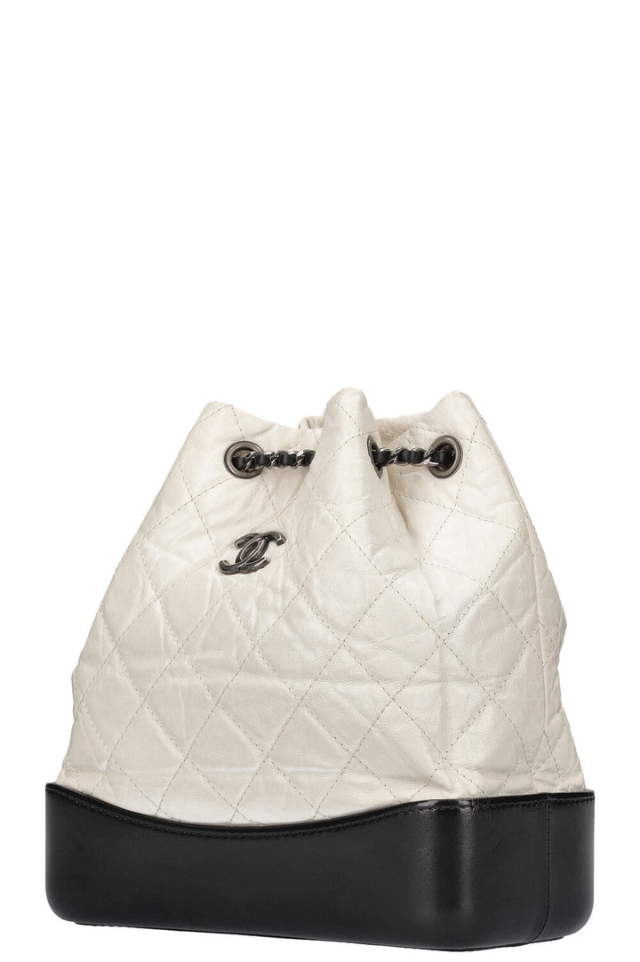 CHANEL Gabrielle Backpack Leather White