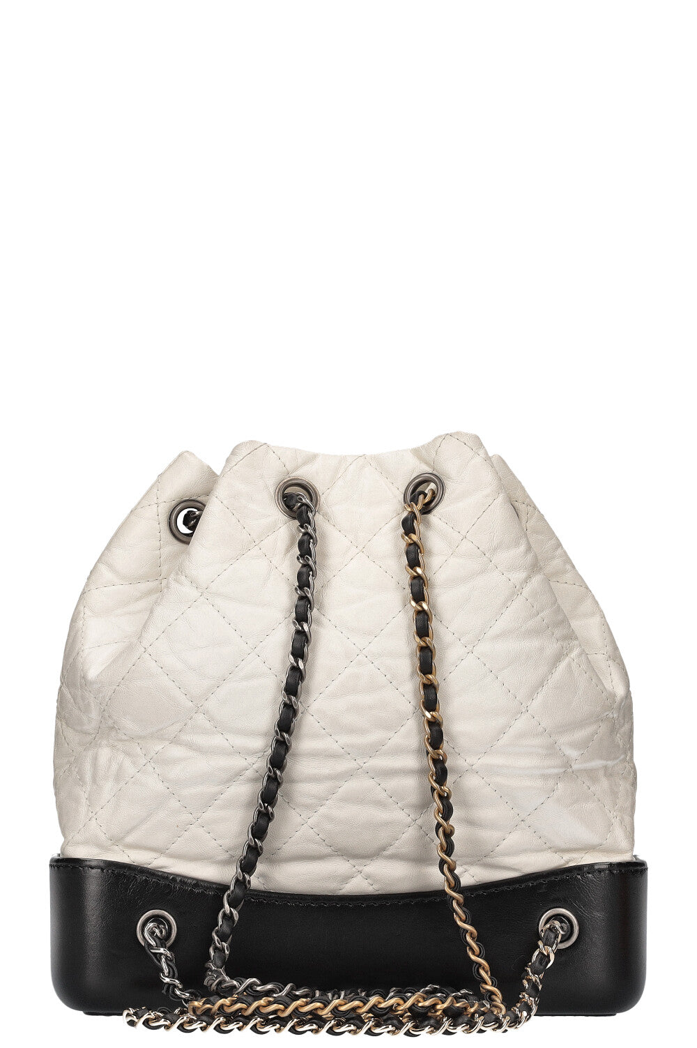 CHANEL Gabrielle Backpack Leather White REAWAKE
