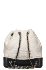 CHANEL Gabrielle Backpack Leather White