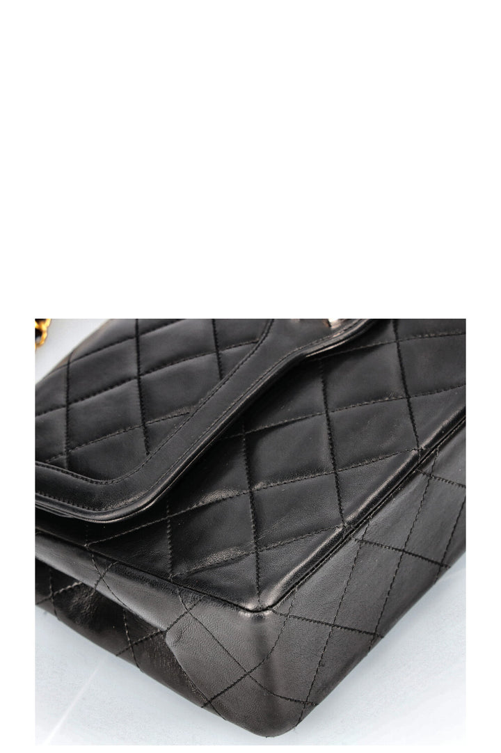 CHANEL Vintage Paris Sac à Rabat CC Bicolore Noir