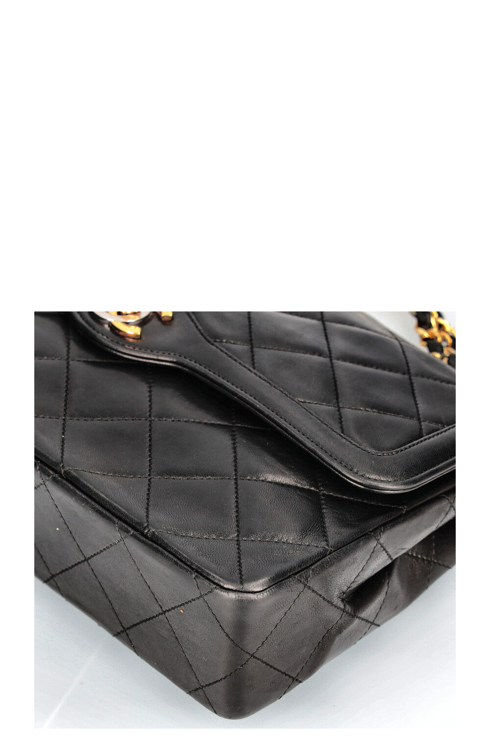CHANEL Vintage Paris Sac à Rabat CC Bicolore Noir
