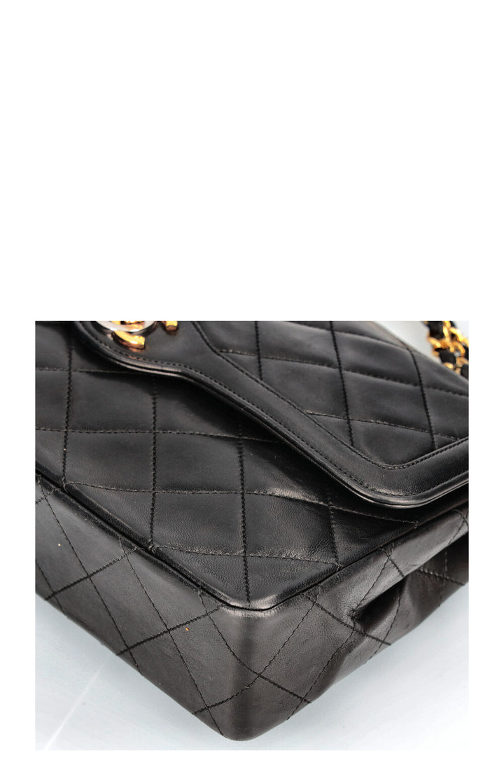 CHANEL Vintage Paris Sac à Rabat CC Bicolore Noir