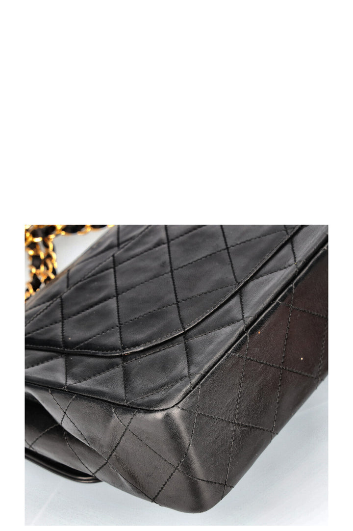 CHANEL Vintage Paris Sac à Rabat CC Bicolore Noir