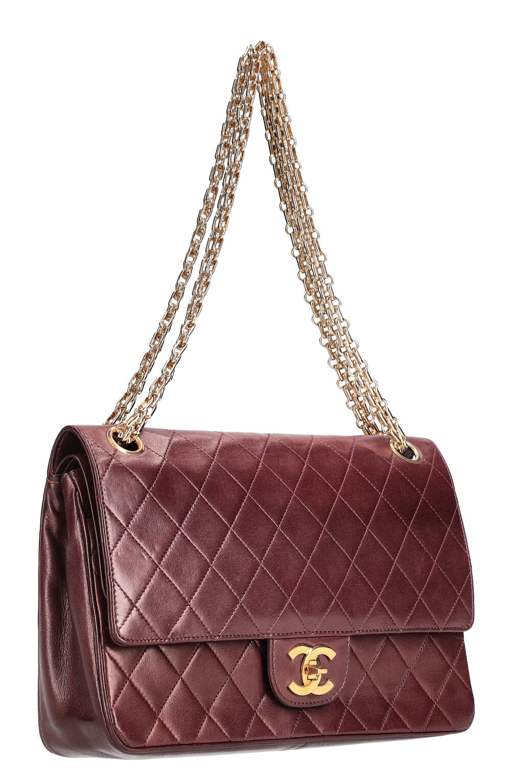 CHANEL Vintage Reissue Chain Double Flap Bag Bordeaux – REAWAKE
