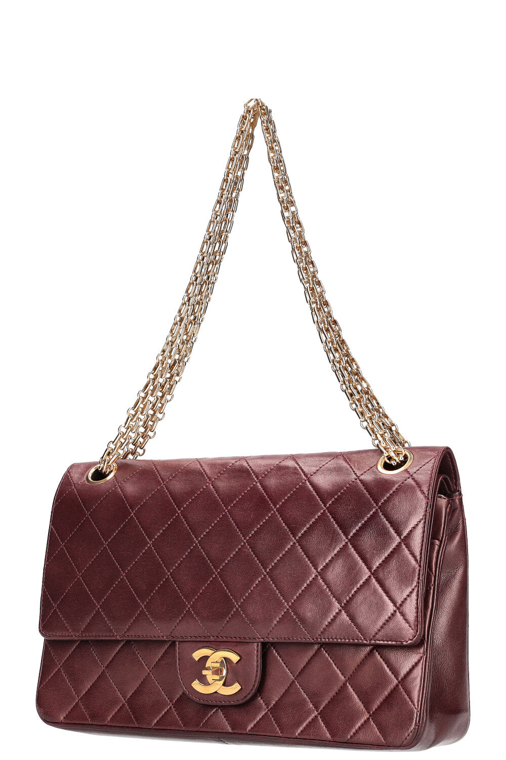 CHANEL Vintage Reissue Chain Double Flap Bag Bordeaux – REAWAKE
