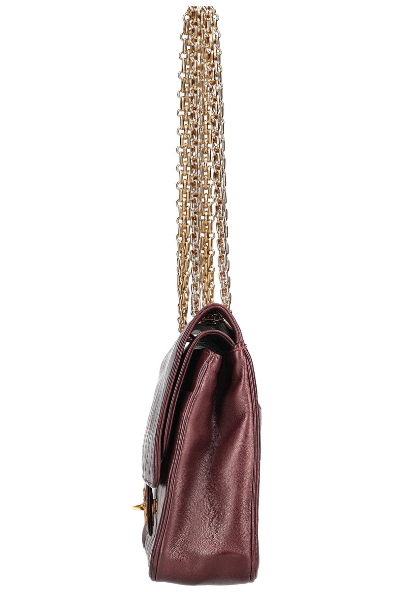 CHANEL Vintage Reissue Chain Double Flap Bag Bordeaux