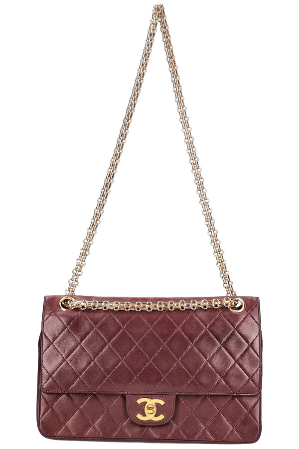 CHANEL Vintage Reissue Chain Sac à Double Rabat Bordeaux