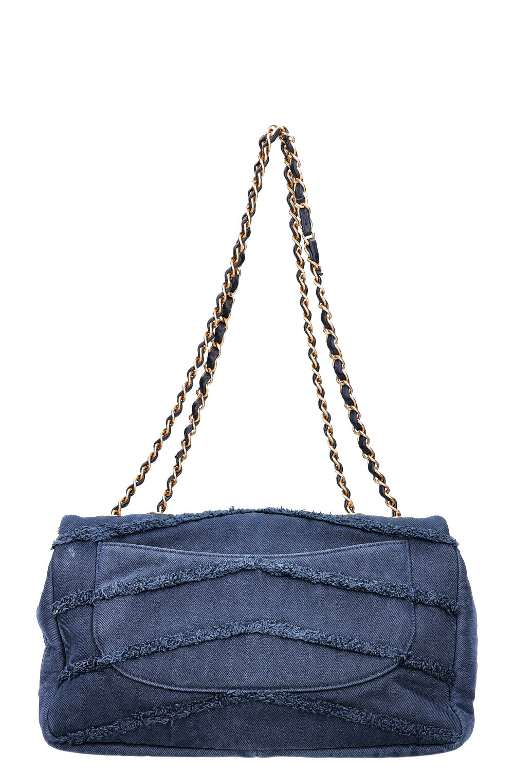 CHANEL Single Flap Bag Denim Blue