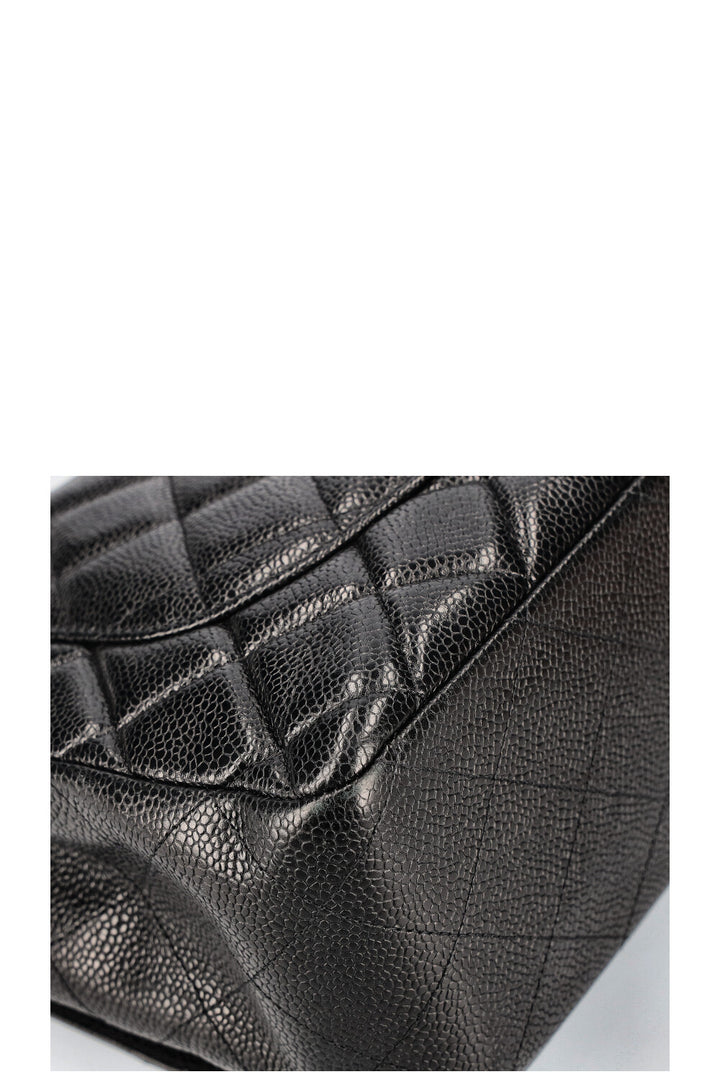 CHANEL Jumbo SIngle Flap Bag Caviar Black