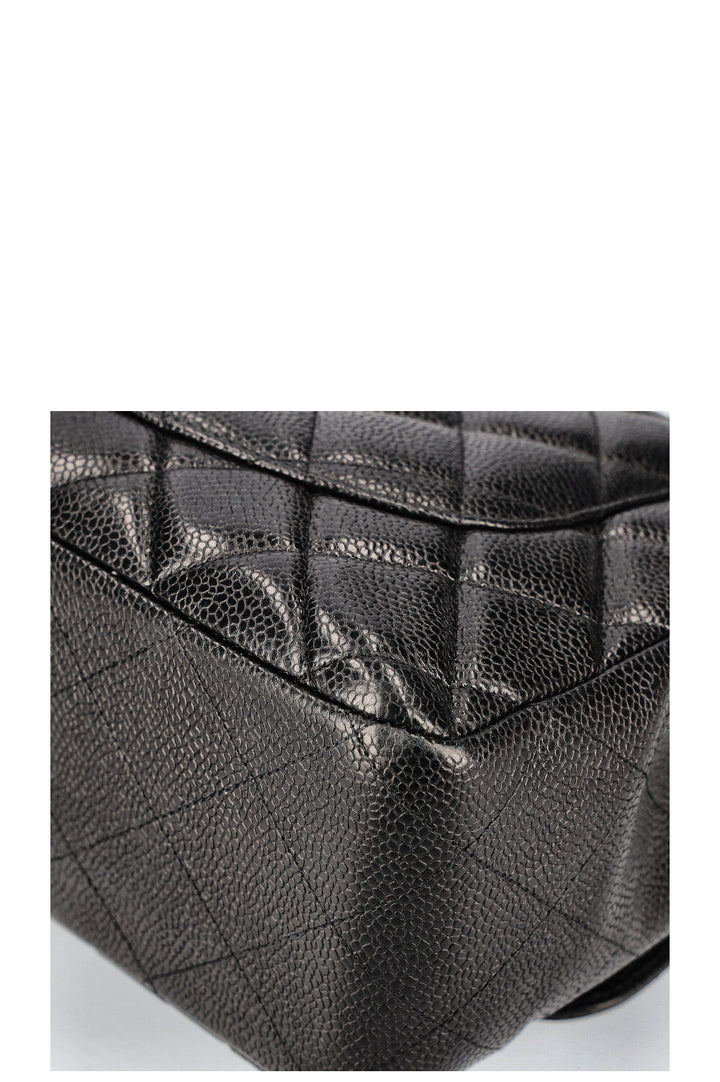 CHANEL Jumbo SIngle Flap Bag Caviar Black