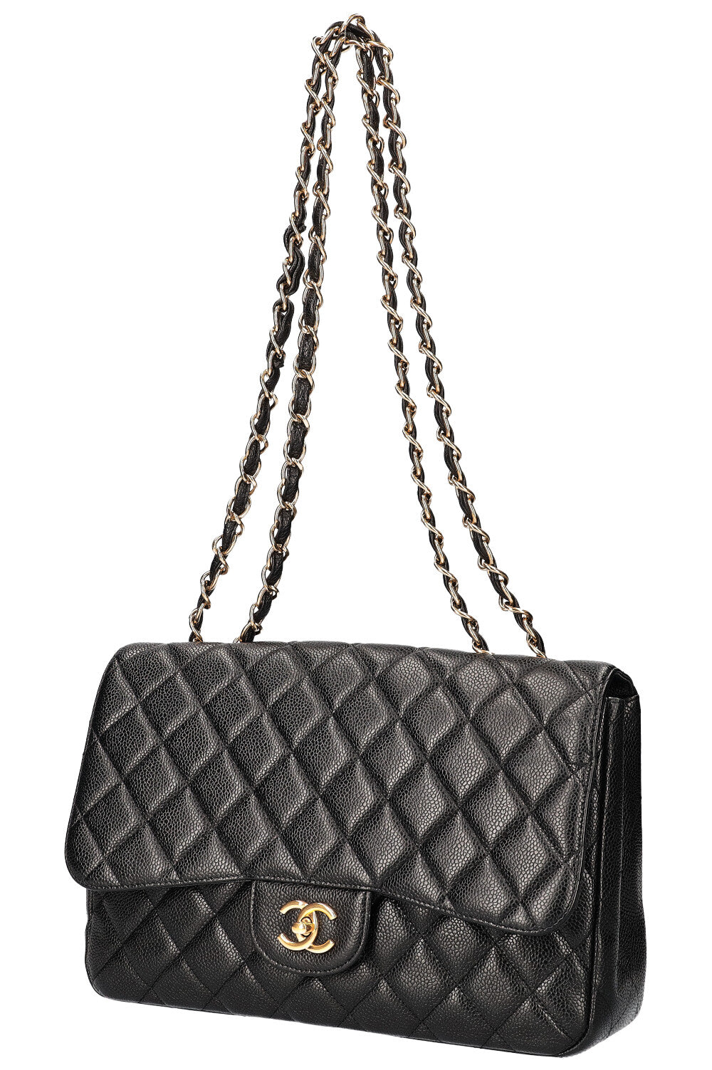 CHANEL Jumbo SIngle Flap Bag Caviar Black