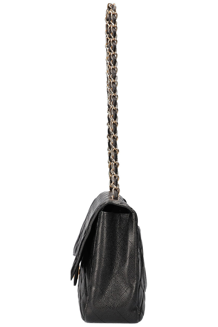 CHANEL Jumbo SIngle Flap Bag Caviar Black