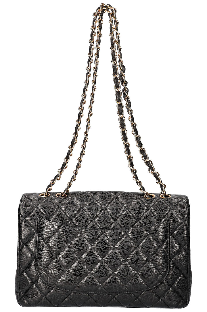 CHANEL Jumbo SIngle Flap Bag Caviar Black