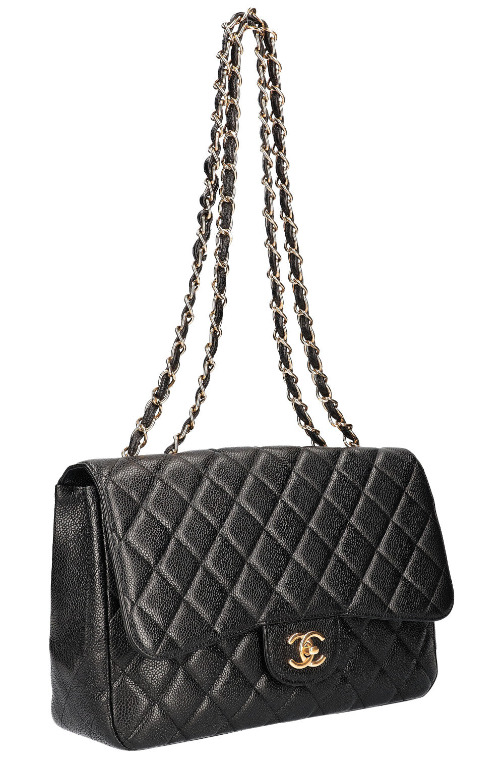 CHANEL Jumbo SIngle Flap Bag Caviar Black