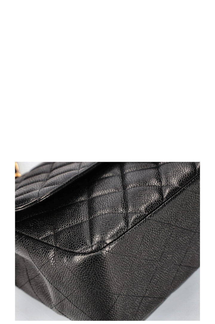 CHANEL Jumbo SIngle Flap Bag Caviar Black
