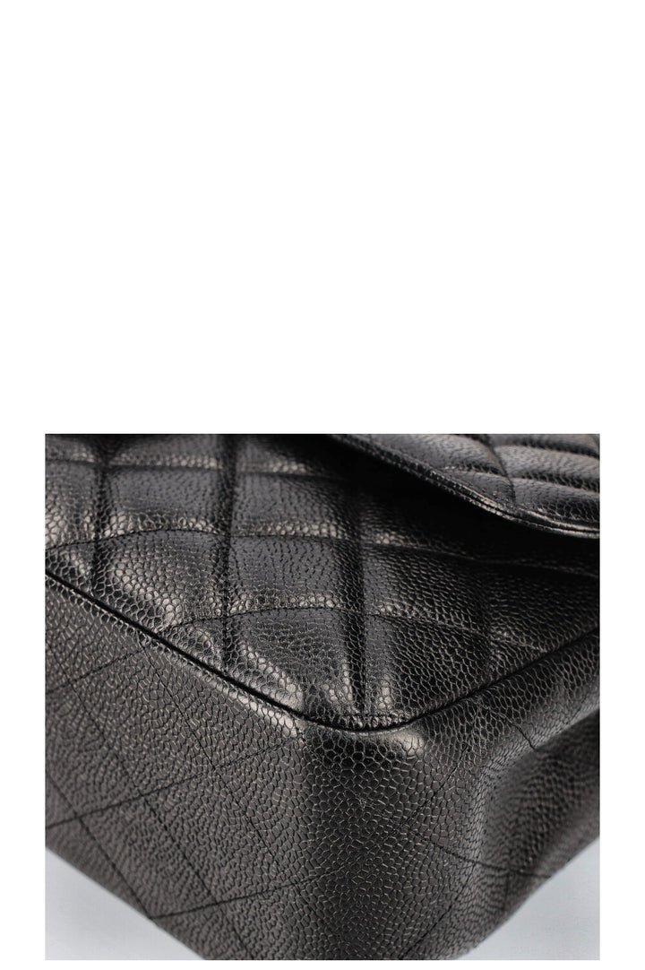 CHANEL Jumbo SIngle Flap Bag Caviar Black