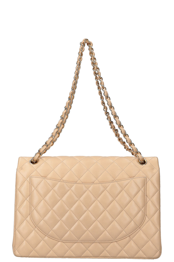 CHANEL Maxi Double Flap Bag Beige