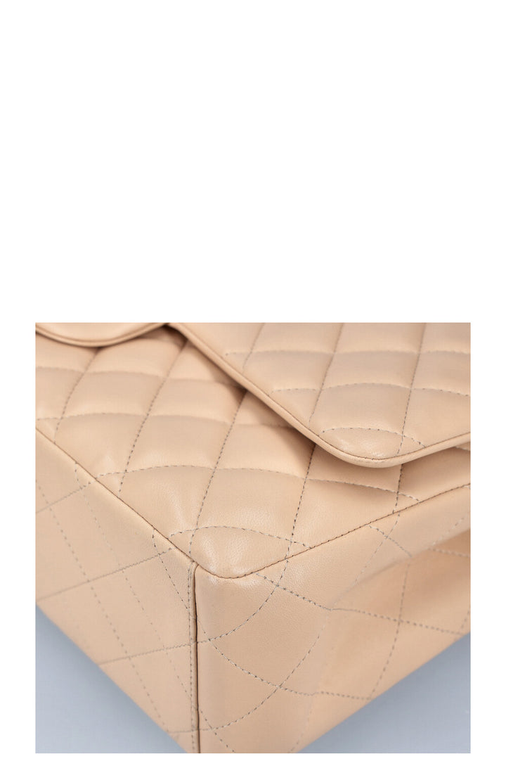 CHANEL Maxi Double Flap Bag Beige