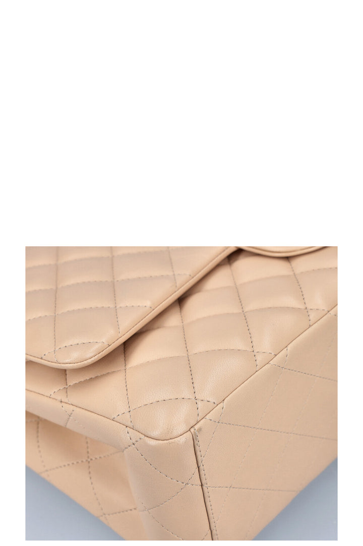 CHANEL Maxi Double Flap Bag Beige