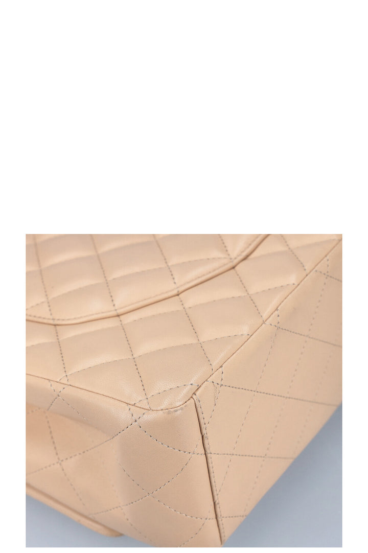 CHANEL Maxi Double Flap Bag Beige