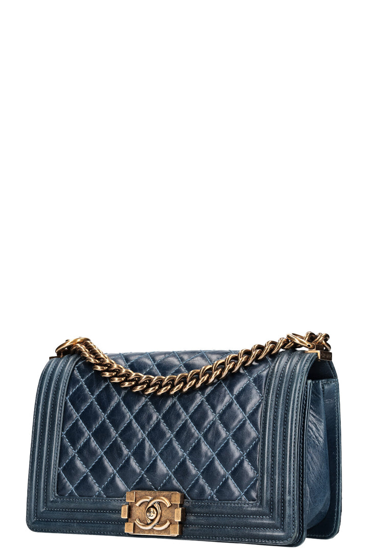 CHANEL Boy Bag Medium Blue