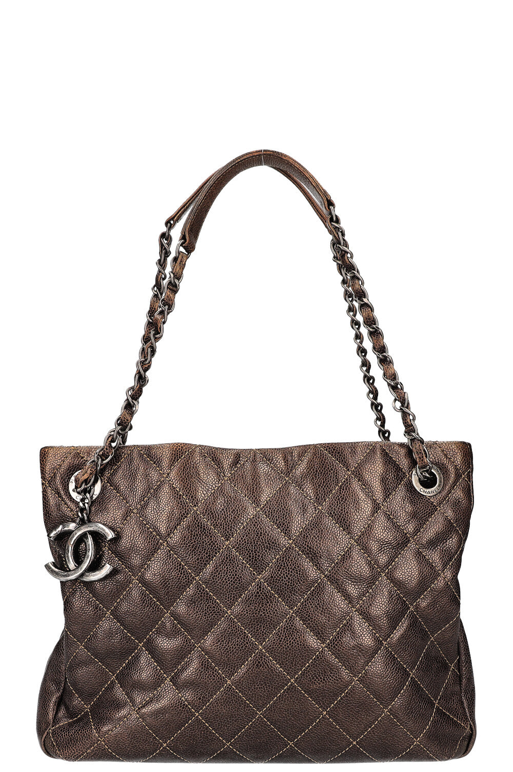 CHANEL Chic Shopping Tote Caviar Khaki