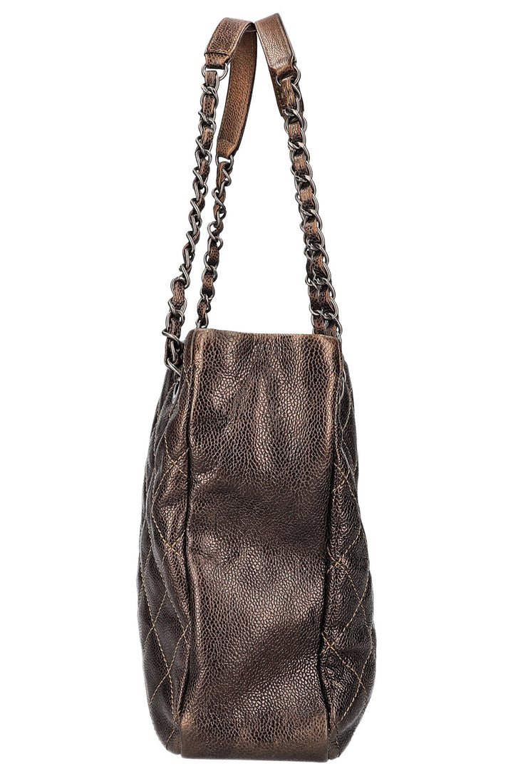 CHANEL Chic Shopping Tote Caviar Khaki