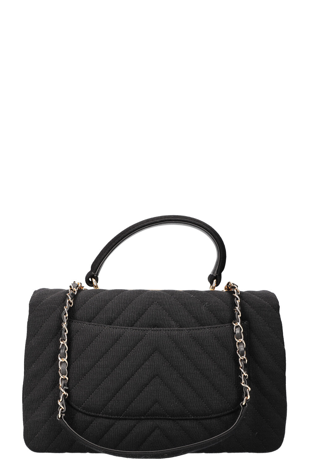 CHANEL Sac Tendance Moyen Chevron Jersey Noir REAWAKE
