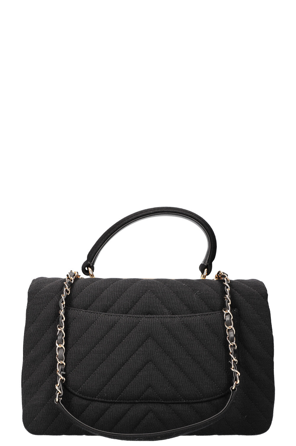 CHANEL Medium Trendy Bag Chevron Jersey Black