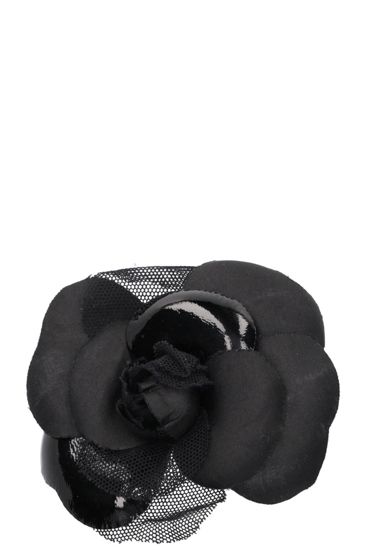 Chanel Camelia Brooch Black Lace