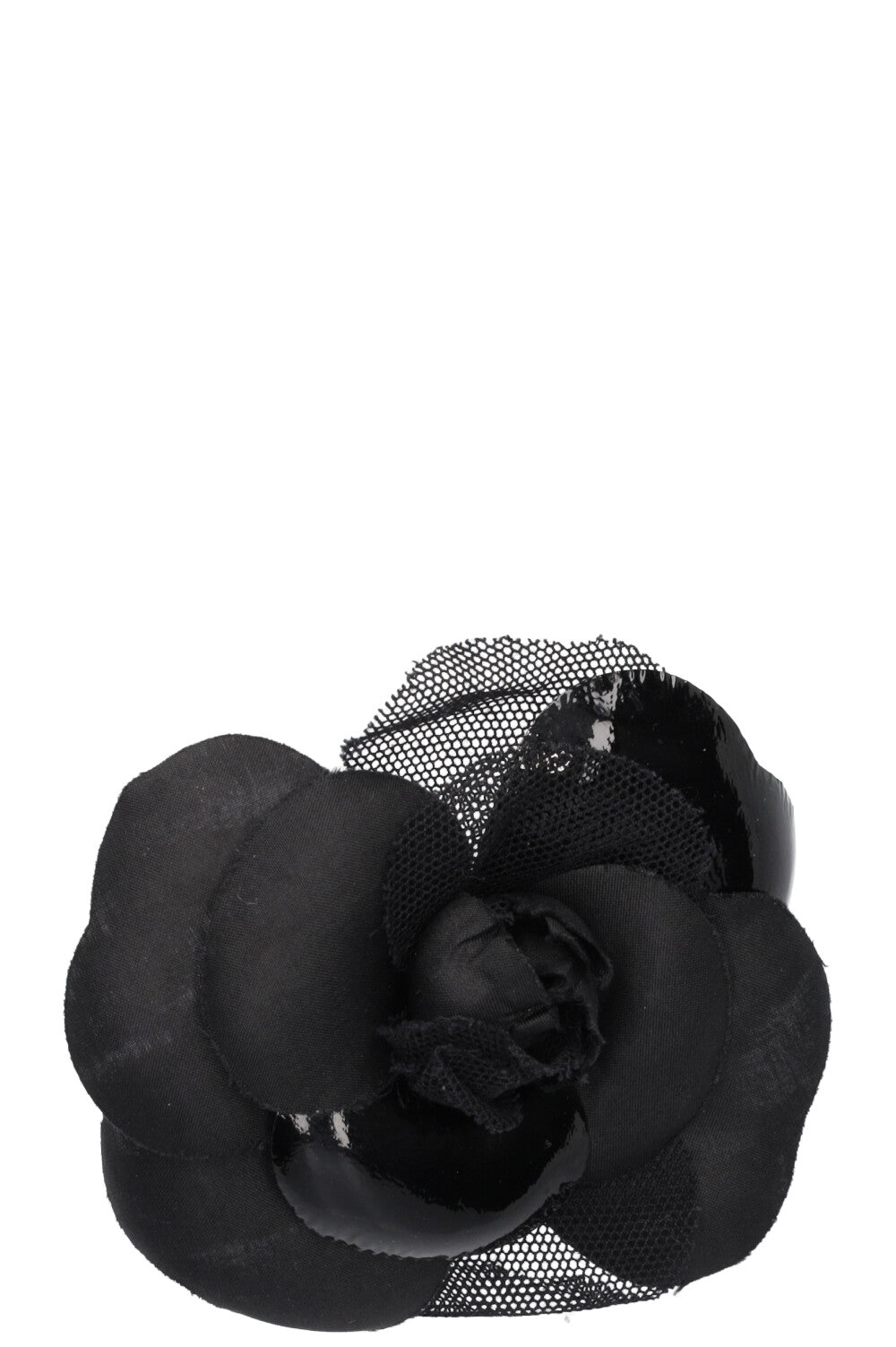 Broche Vintage Camélia En Verre Soufflé Gris - Neuf Sans Emballage