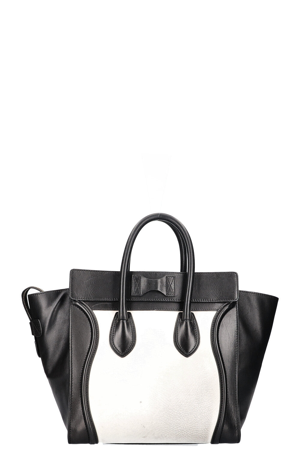 CÉLINE Mini Luggage Tote Bag Black White