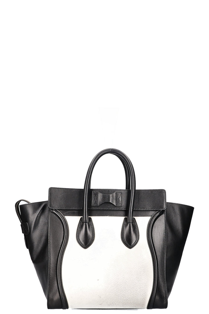 CÉLINE Mini Bagages Cabas Noir Blanc