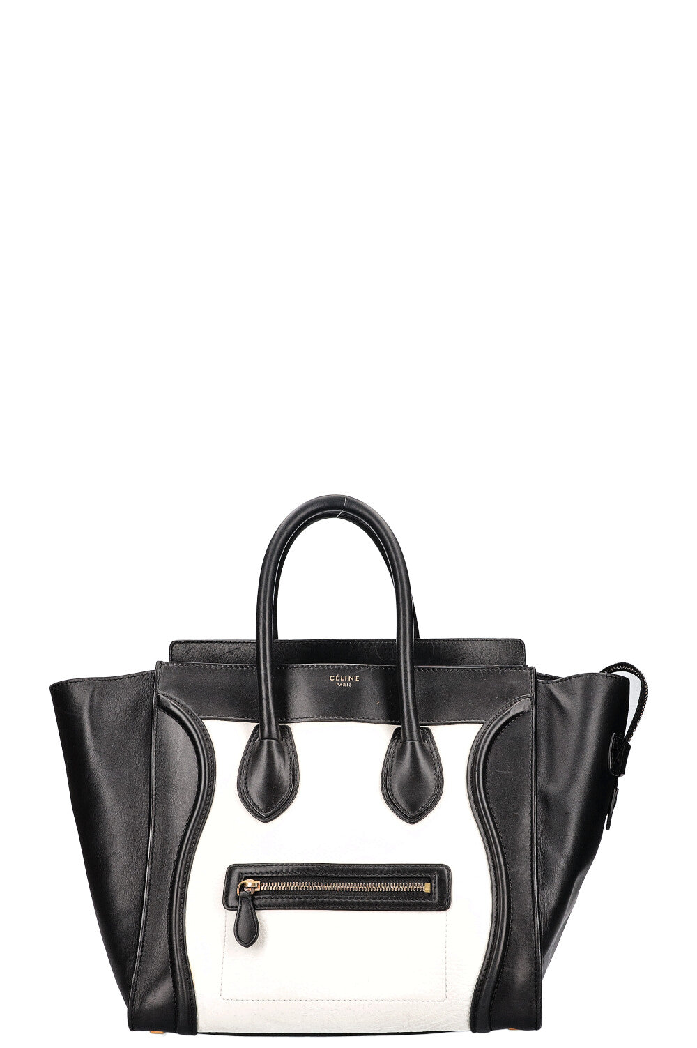 CÉLINE Mini Bagages Cabas Noir Blanc