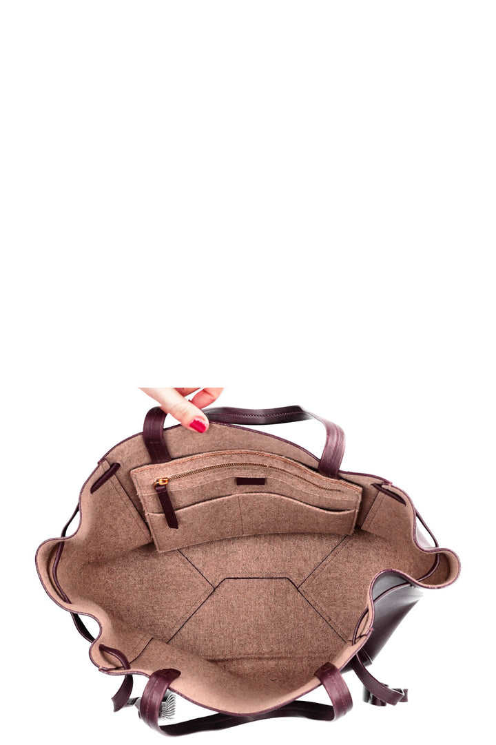 CÉLINE Cabas Phantom Small Tote with Tassel Bag Burgundy