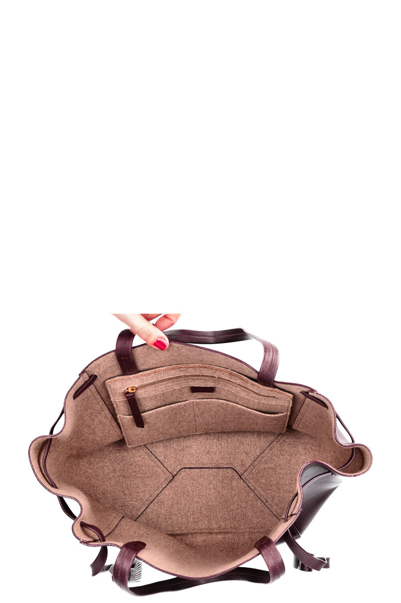 CÉLINE Cabas Phantom Small Tote with Tassel Bag Burgundy