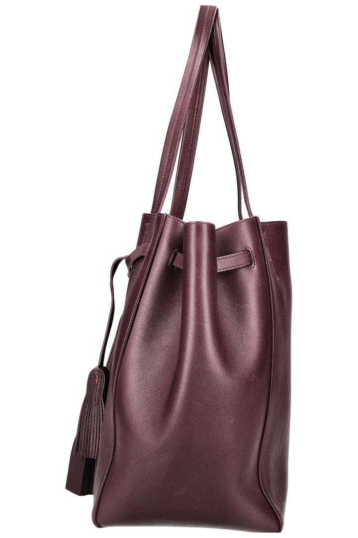 CÉLINE Cabas Phantom Small Tote with Tassel Bag Burgundy